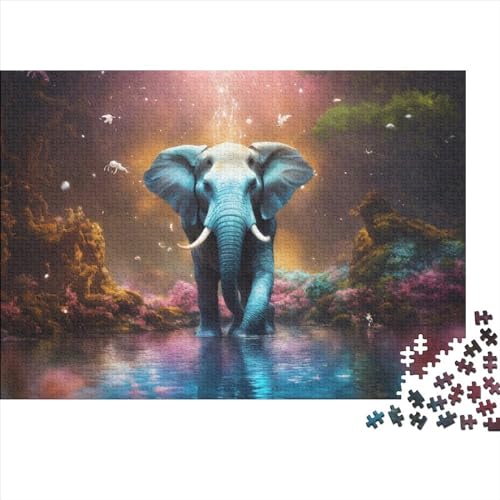 Elefant Puzzle 1000 Teile Schwer Puzzle Spielzeug Lernspiel Impossible Waldtiere Herausforderungsspielzeug Für Erwachsene Und Kinder Ab 12 Jahren 1000pcs (75x50cm) von FYQTCIAN