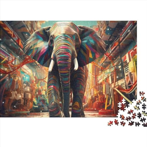 Elefant Puzzles 1000 Teile Schwer Puzzle Spielzeug Pädagogisches Spiel Impossible Herausforderung Spielzeug Für Erwachsene Und Kinder Ab 12 Jahren 1000pcs (75x50cm) von FYQTCIAN