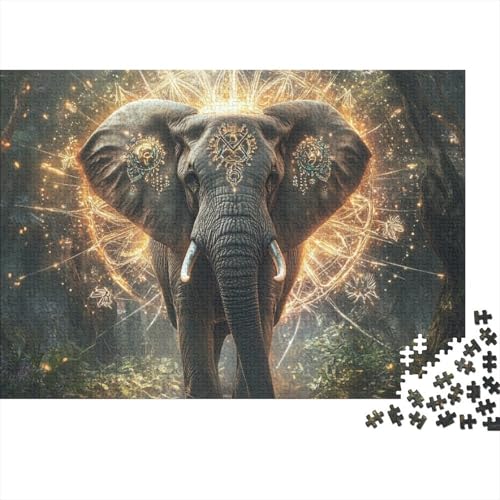 Elefant Puzzles 1000 Teile Schwer Puzzle Spielzeug Pädagogisches Spiel Impossible Tier Herausforderungsspielzeug Für Erwachsene Kinder 1000pcs (75x50cm) von FYQTCIAN
