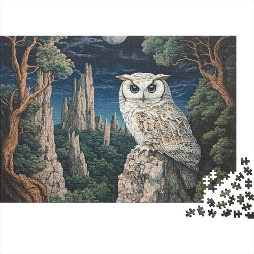 Eule Puzzles 1000 Teile Schwer Puzzle Spielzeug Lernspiel Impossible Herausforderung Spielzeug Für Erwachsene Kinder 1000pcs (75x50cm) von FYQTCIAN