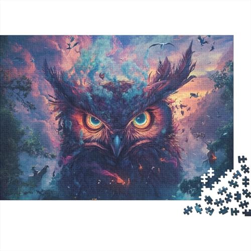 Eule Puzzles 1000 Teile Schwer Puzzle Spielzeug Pädagogisches Spiel Impossible Herausforderung Spielzeug Für Erwachsene Und Kinder in Bewährter 1000pcs (75x50cm) von FYQTCIAN