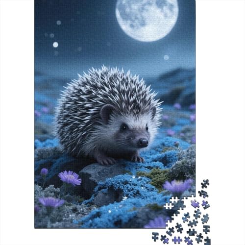 Europäischer Igel Holzpuzzle 1000 Teile Für Erwachsene & Jugendliche - Niedlich Unmögliches Puzzle Spielzeug, Pädagogisches Geduldspiel, Premium Geburtstagsgeschenk 1000pcs (75x50cm) von FYQTCIAN