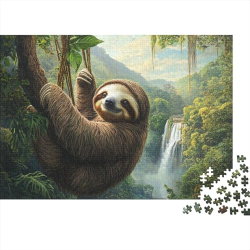 Faultier Puzzle 1000 Teile Schwer Puzzle Spielzeug Lernspiel Impossible Tier Herausforderungsspielzeug Für Erwachsene Und Kinder Ab 12 Jahren 1000pcs (75x50cm) von FYQTCIAN