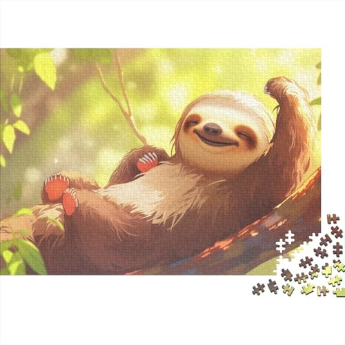Faultier Puzzle 1000 Teile Schwer Puzzle Spielzeug Lernspiel Impossible Wildtiere Herausforderungsspielzeug Für Erwachsene Und Kinder in Bewährter 1000pcs (75x50cm) von FYQTCIAN