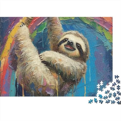 Faultier Puzzle 1000-teilige Schwer Puzzle Spielzeug Lernspiel Impossible Herausforderung Spielzeug Für Erwachsene Kinder 1000pcs (75x50cm) von FYQTCIAN