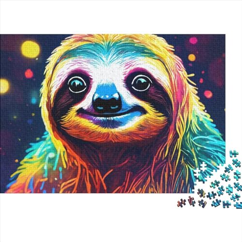 Faultier Puzzle 1000-teilige Schwer Puzzle Spielzeug Lernspiel Impossible Niedliche Tiere Herausforderungsspielzeug Für Erwachsene Kinder 1000pcs (75x50cm) von FYQTCIAN