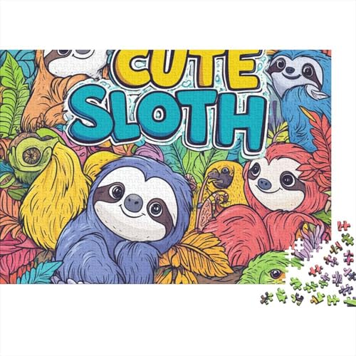 Faultier Puzzles 1000 Teile Schwer Puzzle Spielzeug Lernspiel Impossible Tier Herausforderung Spielzeug Für Erwachsene Kinder 1000pcs (75x50cm) von FYQTCIAN