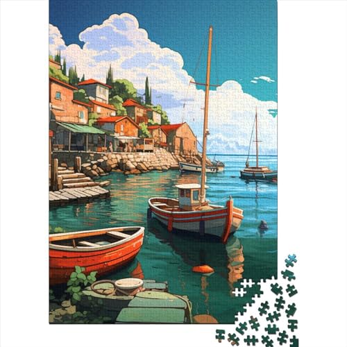 Ferienbucht Holzpuzzle 1000 Teile Für Erwachsene & Jugendliche - Unmögliches Puzzle Spielzeug, Pädagogisches Geduldspiel, Premium Geburtstagsgeschenk 1000pcs (75x50cm) von FYQTCIAN