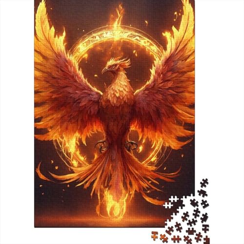 Feuer-Phönix 1000-Teile Premium Holzpuzzle - Cooles Thema Unmögliches Puzzle Für Erwachsene, Pädagogisches Familienspiel, Hochwertige Wandkunst Geschenkidee 1000pcs (75x50cm) von FYQTCIAN