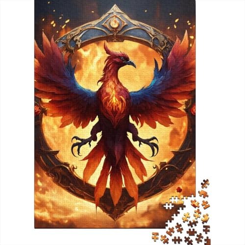 Feuer-Phönix Holzpuzzle 1000 Teile Für Erwachsene & Jugendliche - Zeichentrickfilm Unmögliches Puzzle Spielzeug, Pädagogisches Geduldspiel, Premium Geburtstagsgeschenk 1000pcs (75x50cm) von FYQTCIAN