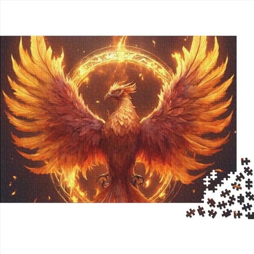 Feuer Phoenix Puzzle 1000-teilige Schwer Puzzle Spielzeug Lernspiel Impossible Cooles Theme Herausforderung Spielzeug Für Erwachsene Kinder 1000pcs (75x50cm) von FYQTCIAN
