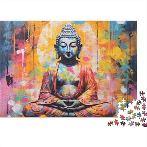 Figur des Buddha, Tempel Puzzle 1000-teilige Schwer Puzzle Spielzeug Lernspiel Impossible Herausforderung Spielzeug Für Erwachsene Und Kinder Ab 12 Jahren 1000pcs (75x50cm) von FYQTCIAN
