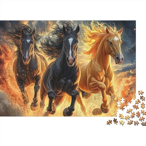 Fine Pferd Puzzle 1000 Teile Schwer Puzzle Spielzeug Lernspiel Impossible Herausforderung Spielzeug Für Erwachsene Und Kinder Ab 14 Jahren 1000pcs (75x50cm) von FYQTCIAN