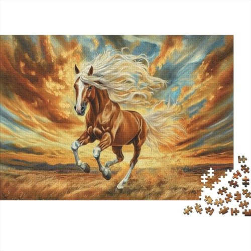 Fine Pferd Puzzle 1000-teilige Schwer Puzzle Spielzeug Pädagogisches Spiel Impossible Herausforderungsspielzeug Für Erwachsene Und Kinder Ab 12 Jahren 1000pcs (75x50cm) von FYQTCIAN