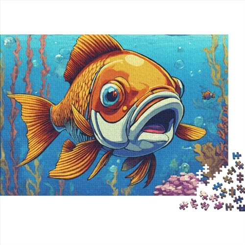 Fische Puzzle 1000-teilige Schwer Puzzle Spielzeug Pädagogisches Spiel Impossible Meerestiere Herausforderungsspielzeug Für Erwachsene Kinder 1000pcs (75x50cm) von FYQTCIAN