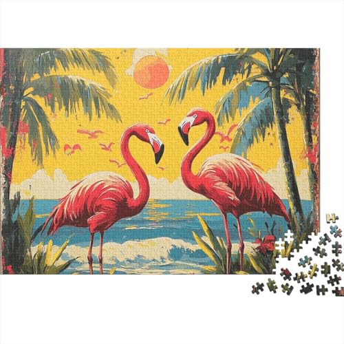 Flamingo Puzzles 1000 Teile Schwer Puzzle Spielzeug Lernspiel Impossible Herausforderungsspielzeug Für Erwachsene Und Kinder Ab 12 Jahren 1000pcs (75x50cm) von FYQTCIAN