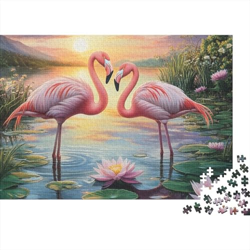 Flamingo Puzzles 1000-teilige Schwer Puzzle Spielzeug Lernspiel Impossible Herausforderungsspielzeug Für Erwachsene Und Kinder in Bewährter 1000pcs (75x50cm) von FYQTCIAN