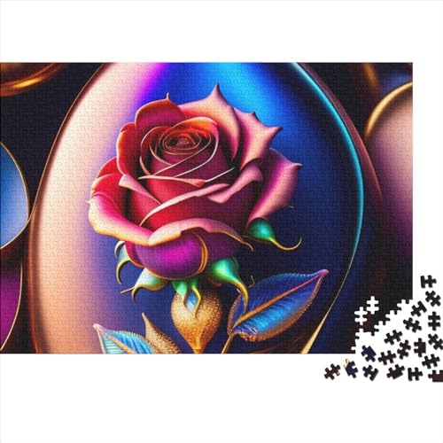 Floral Puzzle 1000 Teile Schwer Puzzle Spielzeug Lernspiel Impossible Halloween-Thema Herausforderung Spielzeug Für Erwachsene Kinder 1000pcs (75x50cm) von FYQTCIAN