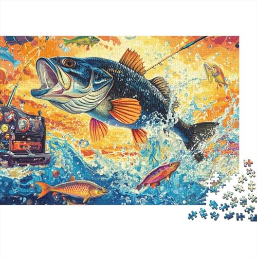 Forelle Puzzles 1000 Teile Schwer Puzzle Spielzeug Lernspiel Impossible Tier Herausforderung Spielzeug Für Erwachsene Kinder 1000pcs (75x50cm) von FYQTCIAN