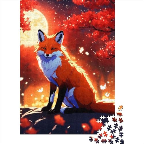 Fuchs 1000 Teile Premium Holz Puzzle Für Erwachsene - Herausforderndes Geschicklichkeitsspiel,Waldtiere Entspannendes Legespiel Für Familie, Wanddekoration Geschenk 1000pcs (75x50cm) von FYQTCIAN