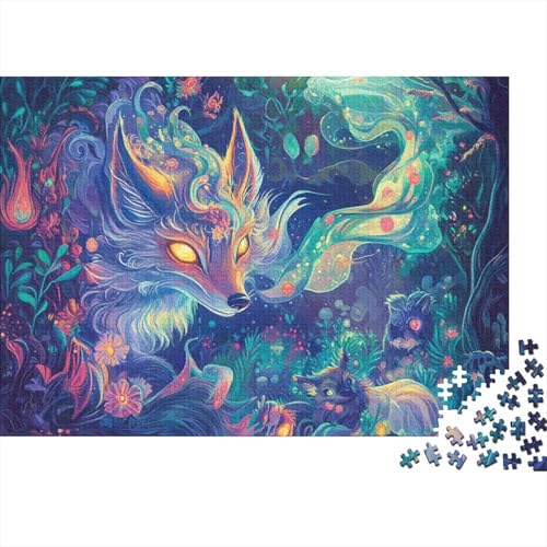 Fuchs Puzzles 1000-teilige Schwer Puzzle Spielzeug Lernspiel Impossible Tier Herausforderungsspielzeug Für Erwachsene Kinder 1000pcs (75x50cm) von FYQTCIAN
