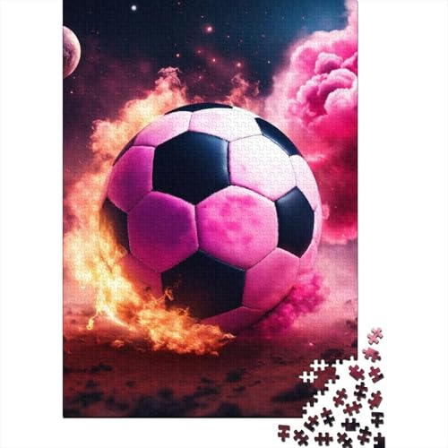 Fußball 1000 Teile Premium Holz Puzzle Für Erwachsene - Herausforderndes Geschicklichkeitsspiel, Entspannendes Legespiel Für Familie, Wanddekoration Geschenk 1000pcs (75x50cm) von FYQTCIAN