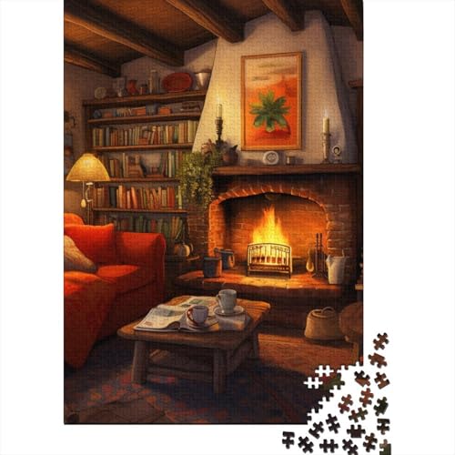 Gemütliches Häuschen 1000 Teile Premium Holz Puzzle Für Erwachsene - Herausforderndes Geschicklichkeitsspiel, Entspannendes Legespiel Für Familie, Wanddekoration Geschenk 1000pcs (75x50cm) von FYQTCIAN