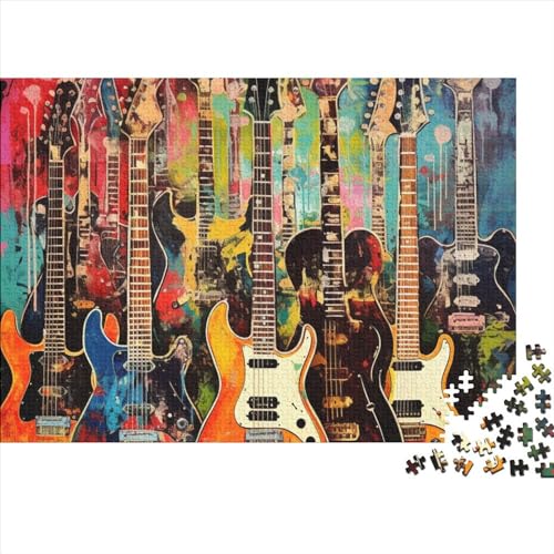 Gitarre Puzzle 1000 Teile Schwer Puzzle Spielzeug Lernspiel Impossible Herausforderung Spielzeug Für Erwachsene Und Kinder Ab 12 Jahren 1000pcs (75x50cm) von FYQTCIAN