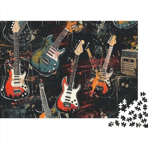 Gitarre Puzzles 1000 Teile Schwer Puzzle Spielzeug Pädagogisches Spiel Impossible Herausforderung Spielzeug Für Erwachsene Kinder 1000pcs (75x50cm) von FYQTCIAN