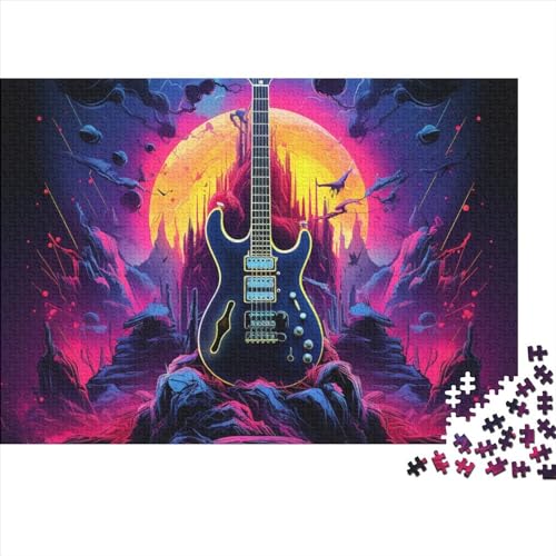 Gitarres Puzzle 1000 Teile Schwer Puzzle Spielzeug Pädagogisches Spiel Impossible Herausforderungsspielzeug Für Erwachsene Kinder 1000pcs (75x50cm) von FYQTCIAN