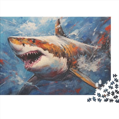 Hai Puzzle 1000-teilige Schwer Puzzle Spielzeug Lernspiel Impossible CKunstoon Herausforderung Spielzeug Für Erwachsene Und Kinder in Bewährter 1000pcs (75x50cm) von FYQTCIAN