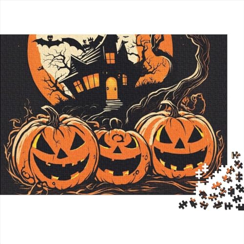 Halloween Kürbis Puzzle 1000 Teile Schwer Puzzle Spielzeug Pädagogisches Spiel Impossible Halloween-Thema Herausforderungsspielzeug Für Erwachsene Kinder 1000pcs (75x50cm) von FYQTCIAN