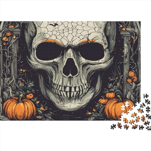 Halloween Thema Schädel Puzzle 1000 Teile Schwer Puzzle Spielzeug Pädagogisches Spiel Impossible Halloween-Thema Herausforderungsspielzeug Für Erwachsene Kinder 1000pcs (75x50cm) von FYQTCIAN