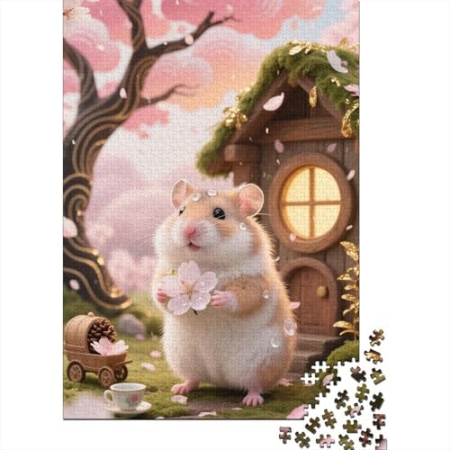 Hamster 1000-Teile Premium Holzpuzzle - Zeichentrickfilm Kunst Unmögliches Puzzle Für Erwachsene, Pädagogisches Familienspiel, Hochwertige Wandkunst Geschenkidee 1000pcs (75x50cm) von FYQTCIAN