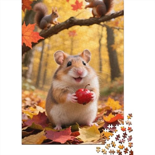 Hamster Holzpuzzle 1000 Teile Für Erwachsene & Jugendliche - Zeichentrickfilm Kunst Unmögliches Puzzle Spielzeug, Pädagogisches Geduldspiel, Premium Geburtstagsgeschenk 1000pcs (75x50cm) von FYQTCIAN