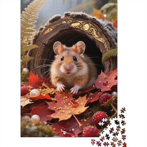 Hamster Holzpuzzle 1000 Teile Für Erwachsene & Jugendliche - Zeichentrickfilm Kunst Unmögliches Puzzle Spielzeug, Pädagogisches Geduldspiel, Premium Geburtstagsgeschenk 1000pcs (75x50cm) von FYQTCIAN