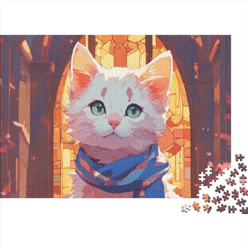 Haustier Katze Puzzles 1000 Teile Schwer Puzzle Spielzeug Lernspiel Impossible Niedliche Tiere Herausforderungsspielzeug Für Erwachsene Und Kinder Ab 12 Jahren 1000pcs (75x50cm) von FYQTCIAN
