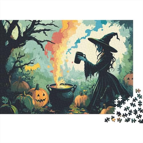 Hexe Puzzle 1000-teilige Schwer Puzzle Spielzeug Lernspiel Impossible Tier Herausforderung Spielzeug Für Erwachsene Und Kinder in Bewährter 1000pcs (75x50cm) von FYQTCIAN