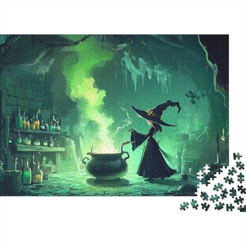 Hexe Puzzles 1000-teilige Schwer Puzzle Spielzeug Lernspiel Impossible Tier Herausforderungsspielzeug Für Erwachsene Kinder 1000pcs (75x50cm) von FYQTCIAN