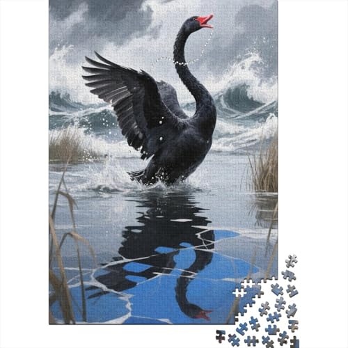 Höckerschwan Holzpuzzle 1000 Teile Für Erwachsene & Jugendliche - Zeichentrickfilm Kunst Unmögliches Puzzle Spielzeug, Pädagogisches Geduldspiel, Premium Geburtstagsgeschenk 1000pcs (75x50cm) von FYQTCIAN