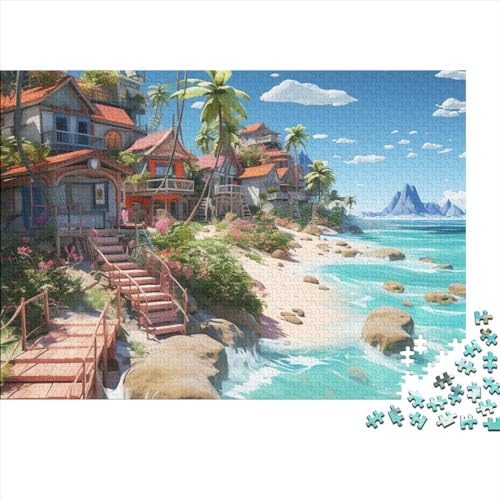 Holiday Bay Puzzle 1000-teilige Schwer Puzzle Spielzeug Pädagogisches Spiel Impossible Herausforderung Spielzeug Für Erwachsene Und Kinder Ab 14 Jahren 1000pcs (75x50cm) von FYQTCIAN