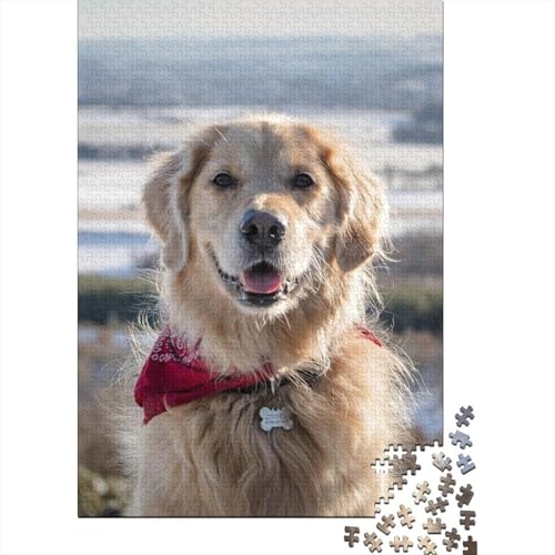 Hund 1000 Teile Premium Holz Puzzle Für Erwachsene - Herausforderndes Geschicklichkeitsspiel,Niedlich Animals Entspannendes Legespiel Für Familie, Wanddekoration Geschenk 1000pcs (75x50cm) von FYQTCIAN