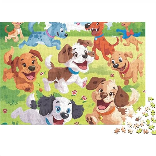Hund Puzzles 1000 Teile Schwer Puzzle Spielzeug Lernspiel Impossible Herausforderungsspielzeug Für Erwachsene Kinder 1000pcs (75x50cm) von FYQTCIAN