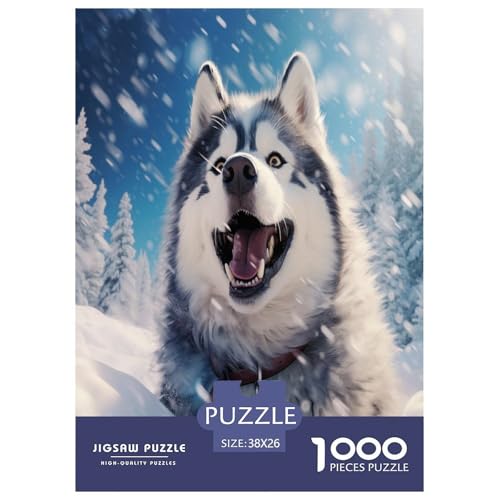 Husky Puzzles 1000 Teile Schwer Puzzle Spielzeug Lernspiel Impossible Herausforderung Spielzeug Für Erwachsene Kinder 38x26cm/1000pcs von FYQTCIAN