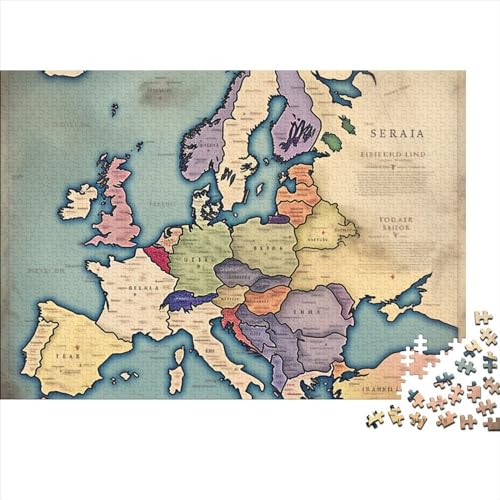 KKunste von Europa Puzzle 1000-teilige Schwer Puzzle Spielzeug Lernspiel Impossible Herausforderung Spielzeug Für Erwachsene Und Kinder in Bewährter 1000pcs (75x50cm) von FYQTCIAN