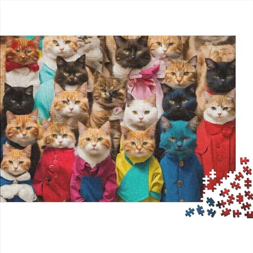 Kätzchen Puzzle 1000-teilige Schwer Puzzle Spielzeug Lernspiel Impossible CKunstoon Herausforderung Spielzeug Für Erwachsene Und Kinder in Bewährter 1000pcs (75x50cm) von FYQTCIAN