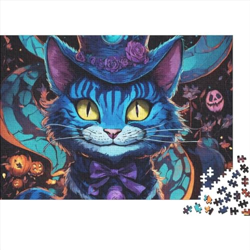 Kätzchens-Kat Puzzle 1000-teilige Schwer Puzzle Spielzeug Lernspiel Impossible Halloween-Thema Herausforderungsspielzeug Für Erwachsene Und Kinder Ab 12 Jahren 1000pcs (75x50cm) von FYQTCIAN