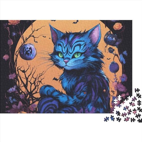 Kätzchens-Kat Puzzle 1000-teilige Schwer Puzzle Spielzeug Lernspiel Impossible Halloween-Thema Herausforderungsspielzeug Für Erwachsene Und Kinder Ab 14 Jahren 1000pcs (75x50cm) von FYQTCIAN