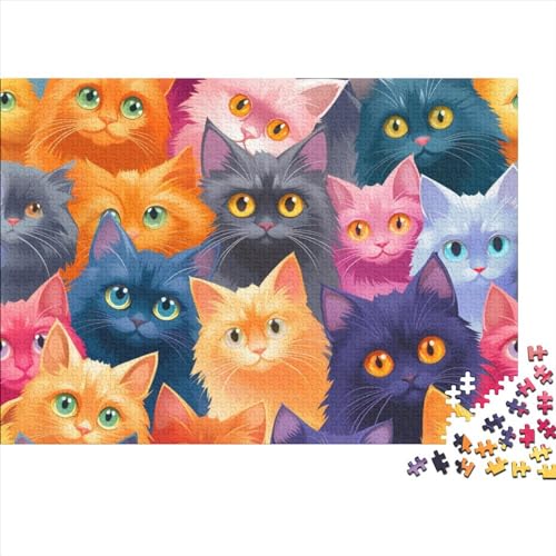 Kat Puzzle 1000 Teile Schwer Puzzle Spielzeug Lernspiel Impossible Herausforderungsspielzeug Für Erwachsene Und Kinder Ab 14 Jahren 1000pcs (75x50cm) von FYQTCIAN