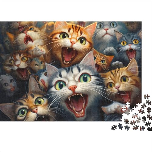 Kat Puzzles 1000 Teile Schwer Puzzle Spielzeug Pädagogisches Spiel Impossible Herausforderung Spielzeug Für Erwachsene Und Kinder Ab 12 Jahren 1000pcs (75x50cm) von FYQTCIAN